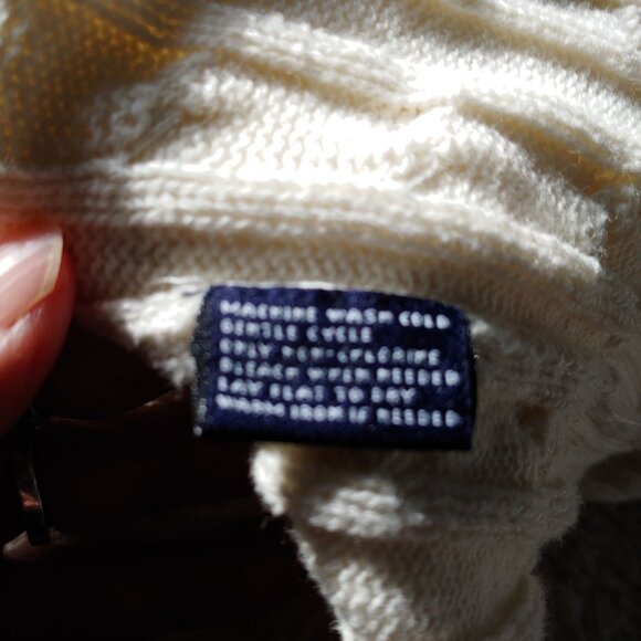 American Living Cream Cable Knit Y2k Preppy Academia Indie Button Cardigan XL - Picture 12 of 12